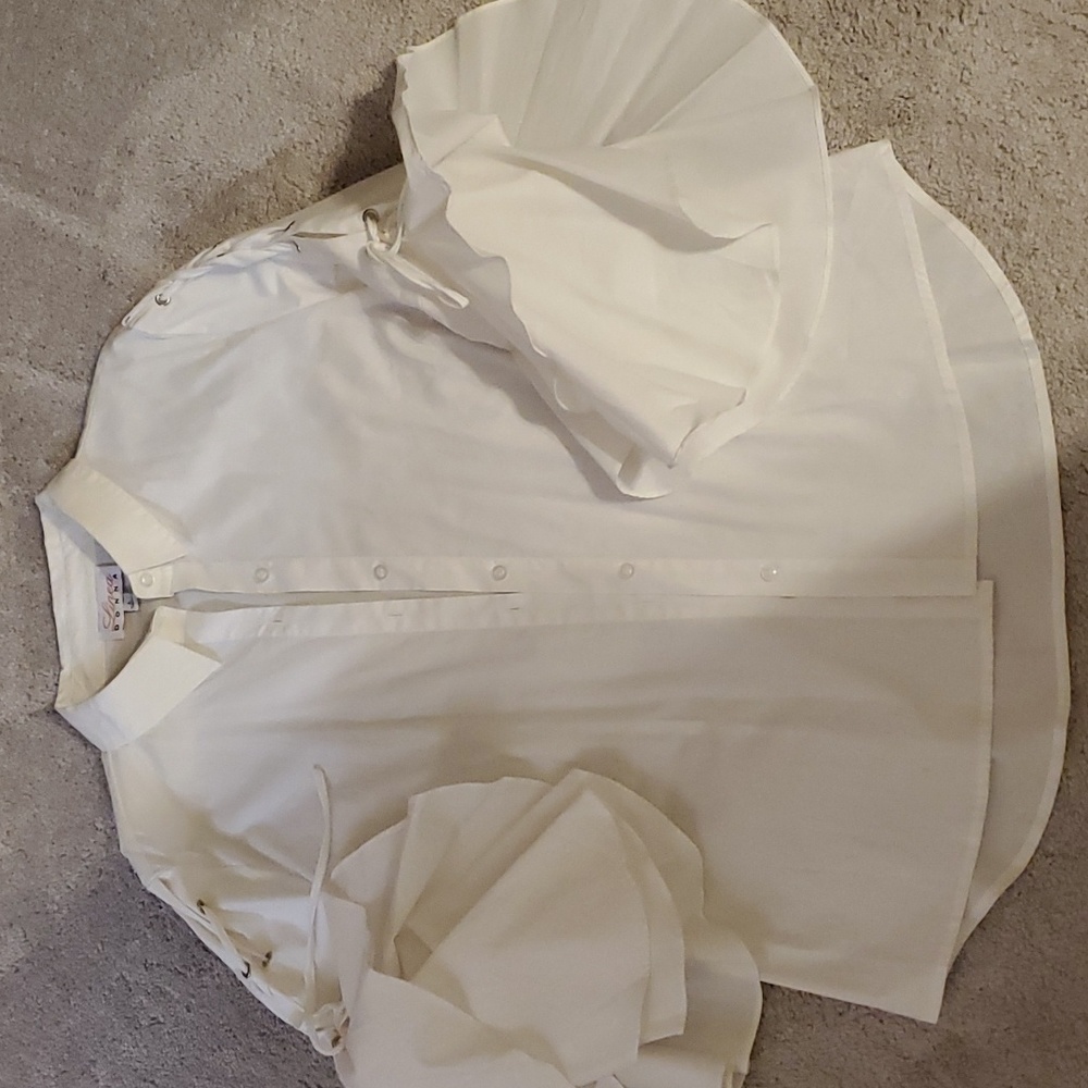Linea Donna Women's  Button down Shirt White  Size Large